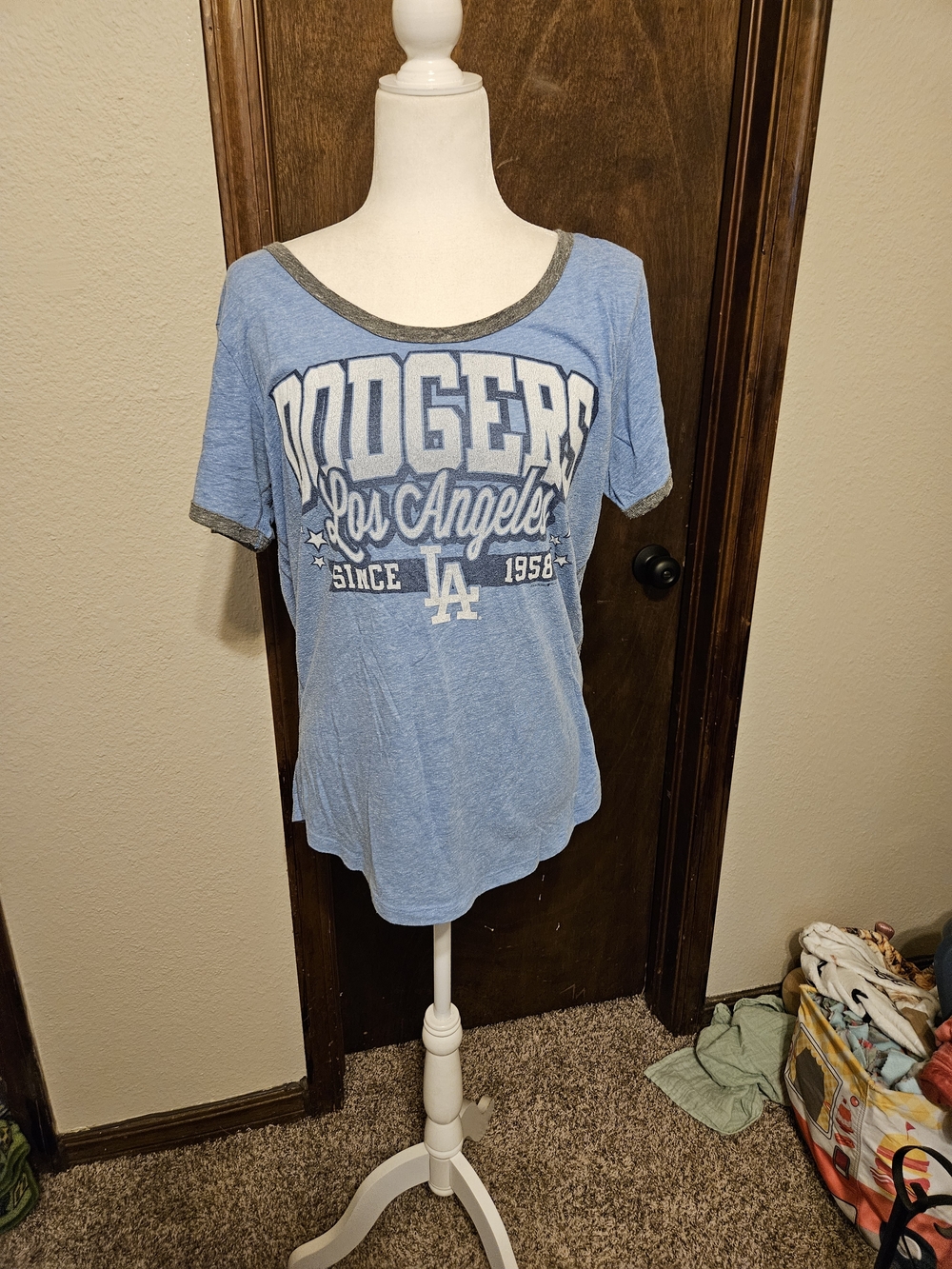 MLB Dodgers Los Angeles Light Blue Short Sleeve Tee